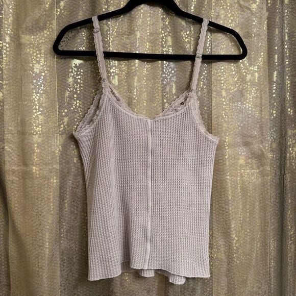 Free People FP One Knit Thermal Antique Lavender Cami Medium NWOT - Picture 2 of 10